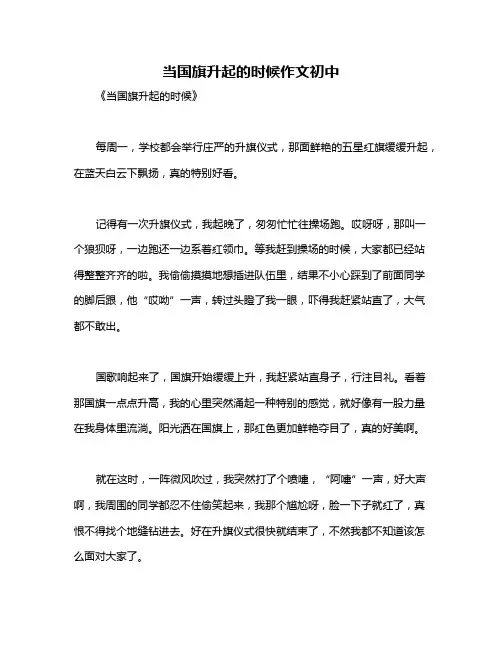 当国旗升起的时候作文初中
