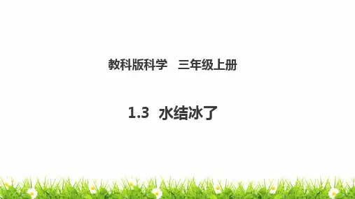 最新教科版人小学科学三年级上册《水结冰了》精品教学课件