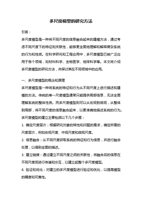 多尺度模型的研究方法