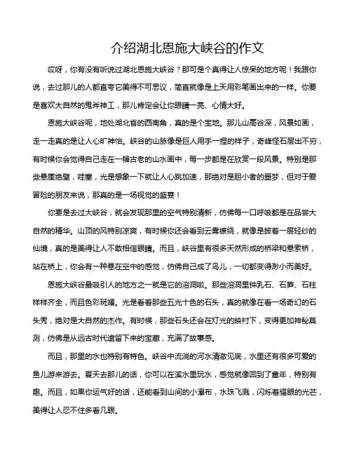 介绍湖北恩施大峡谷的作文