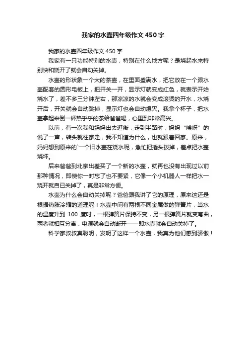 我家的水壶四年级作文450字