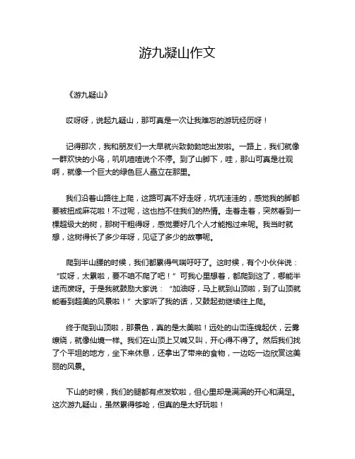 游九凝山作文