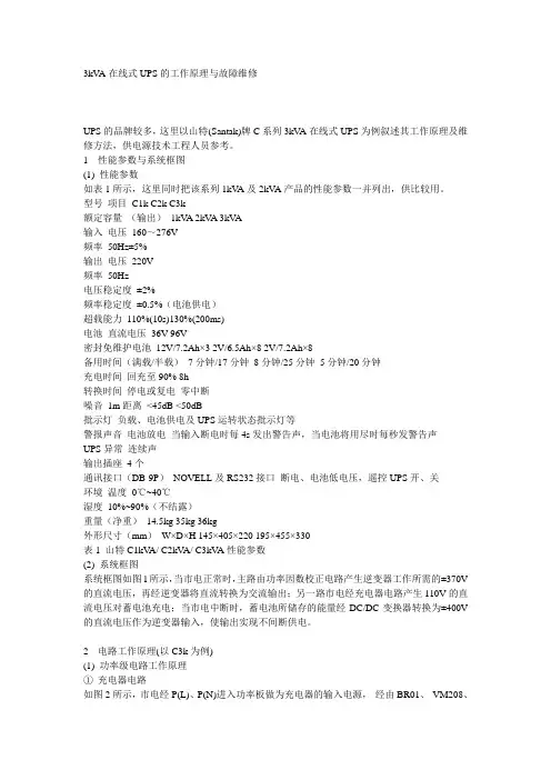 山特UPS常见故障检修资料