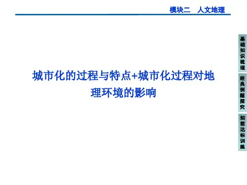 城市化的过程与特点+城市化过程对地理环境的影响