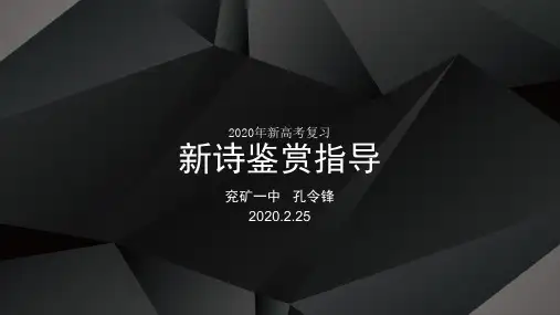 《新高考备考专题复习现代诗歌(新诗)鉴赏指导》 课件 (共33张)