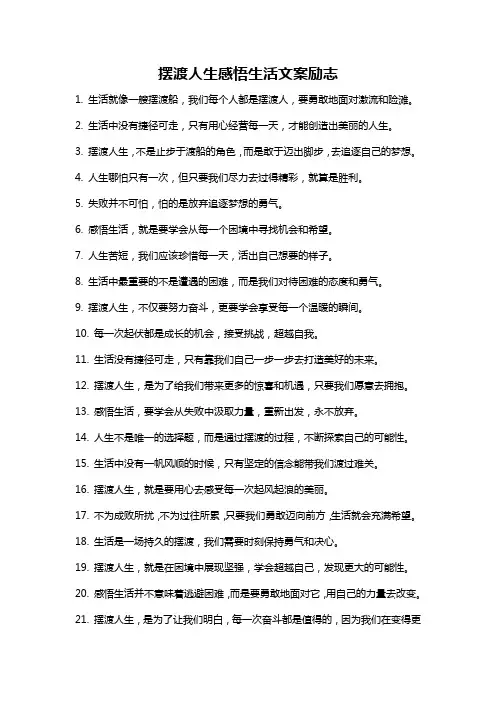 摆渡人生感悟生活文案励志
