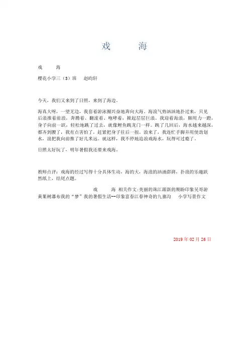 写景作文 戏 海-精品