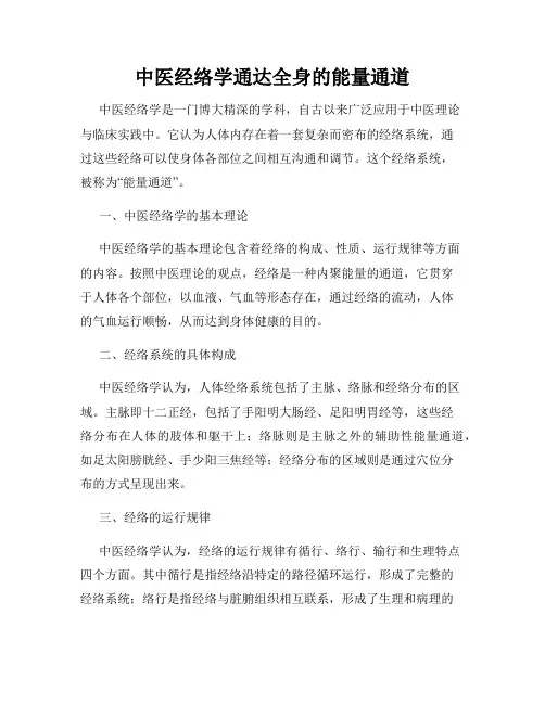 中医经络学通达全身的能量通道