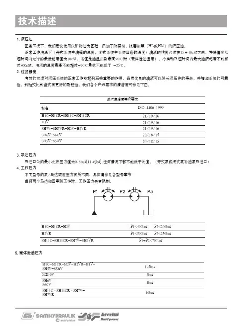萨姆柱塞泵产品手册