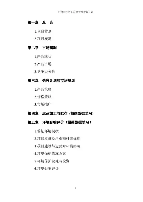 石磨面粉项目书(简版)