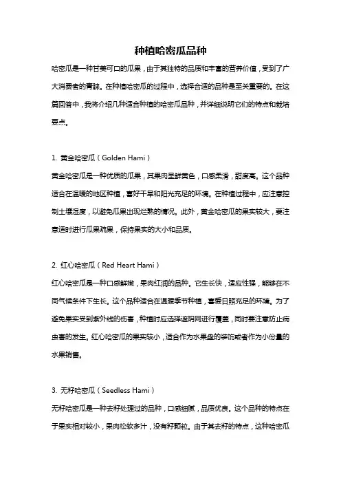 种植哈密瓜品种