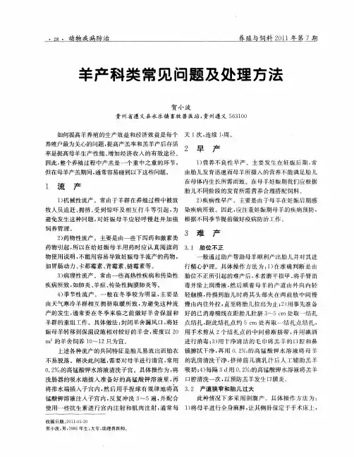 羊产科类常见问题及处理方法