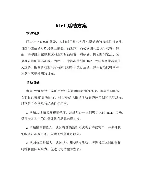 mini活动方案