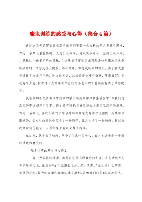 魔鬼训练的感受与心得(集合4篇)