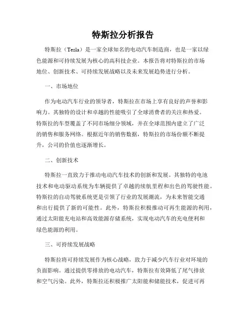 特斯拉分析报告