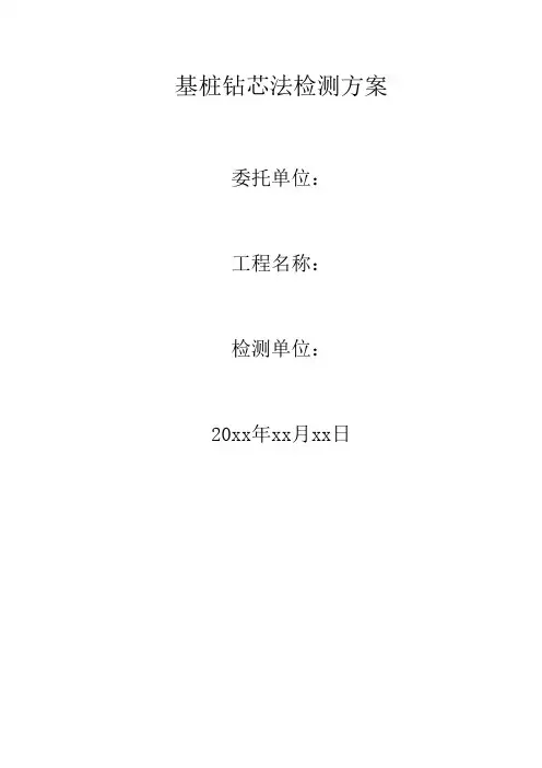 钻芯法检测方案