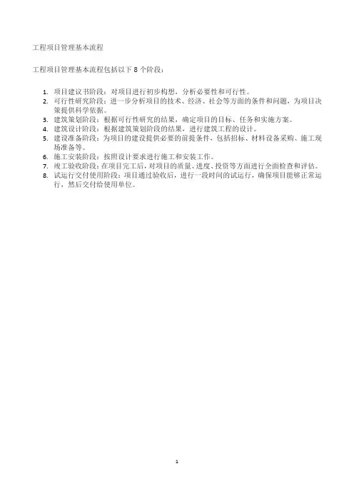 工程项目管理基本流程