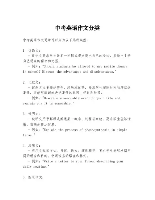 中考英语作文分类