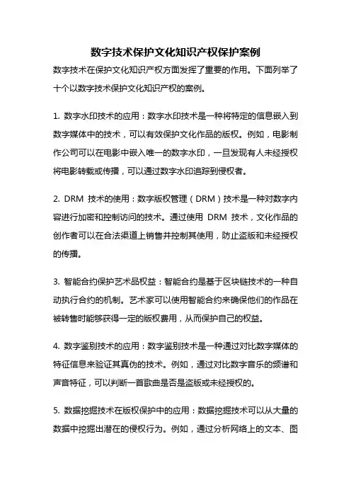 数字技术保护文化知识产权保护案例