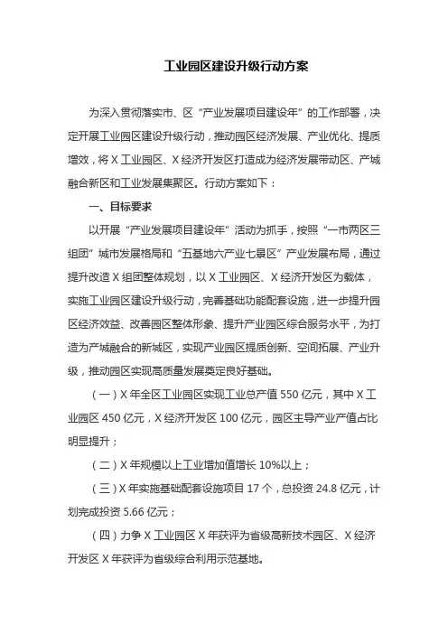 工业园区建设升级行动方案(最新)
