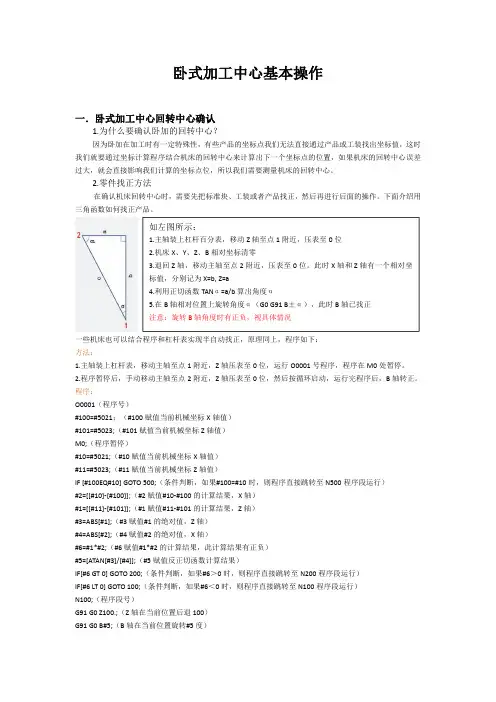 卧式加工中心操作
