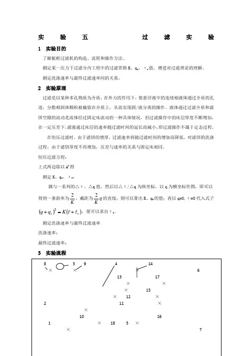 板框过滤实验报告 (1)