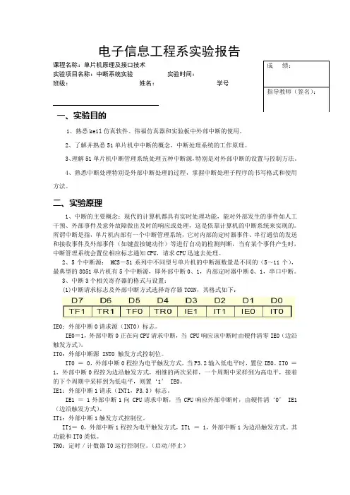 中断系统实验)