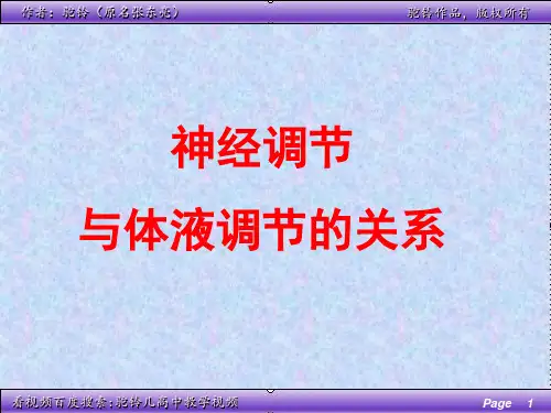 神经调节和体液调节的关系 (共18张PPT)