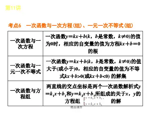 2020(新增3页)教版中考数学复习解题指导：第11讲 一次函数的图象与性质_9-16