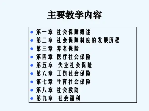 社会保障概述 PPT