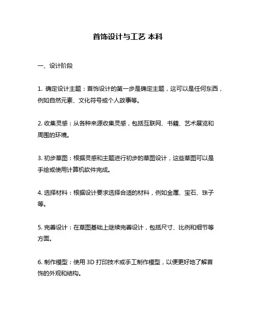 首饰设计与工艺 本科