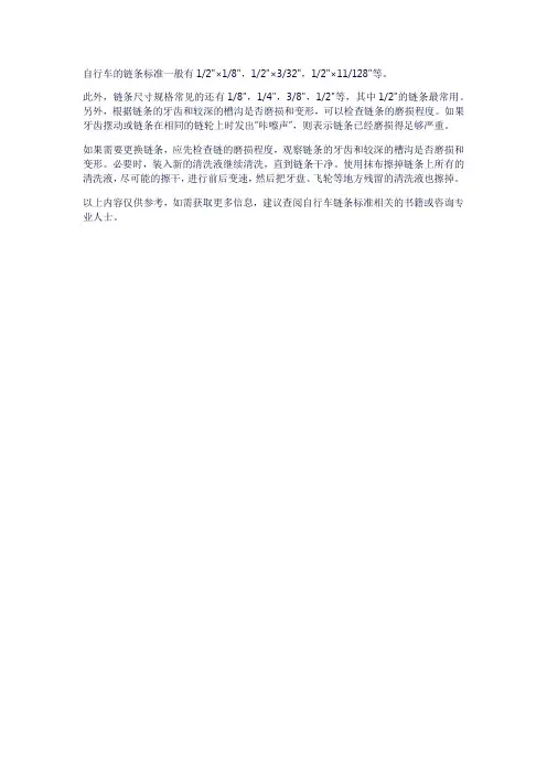 en 自行车链条标准