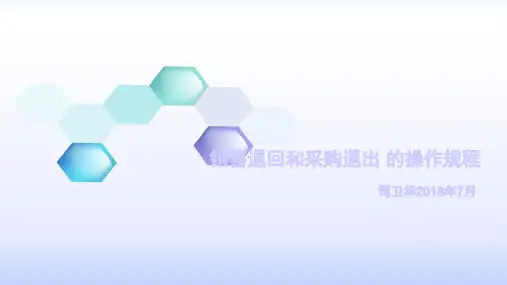 销售退回和采购退出 的操作规程