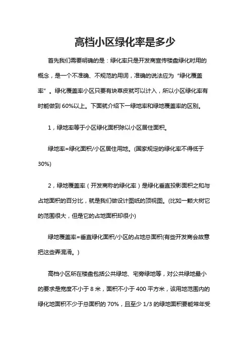 高档小区绿化率是多少