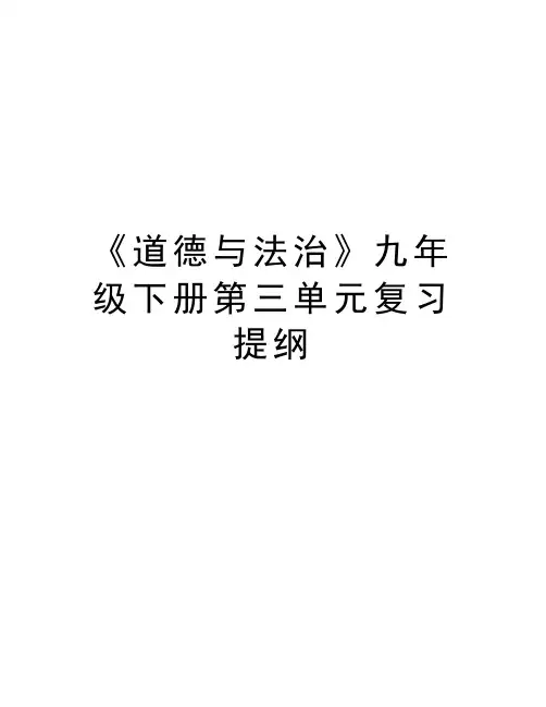 《道德与法治》九年级下册第三单元复习提纲电子教案