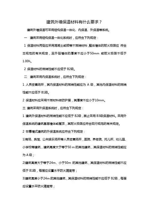 建筑外墙保温材料有什么要求