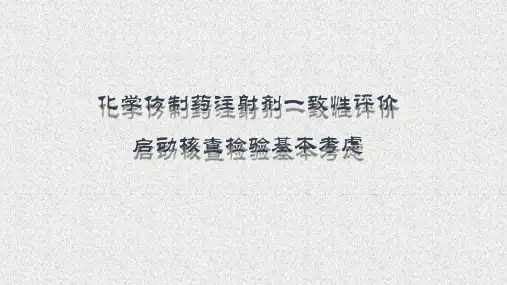 化学仿制药注射剂一致性评价启动核查检验PPT课件2020版