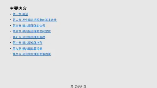 最全的医学成像原理磁共振成像PPT课件