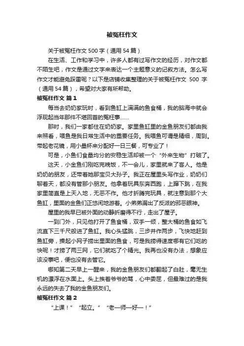 被冤枉作文