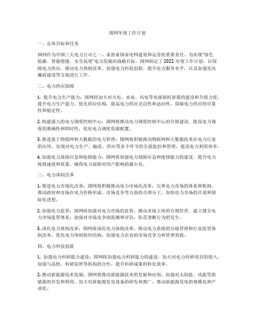 国网年度工作计划
