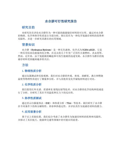 水合肼可行性研究报告