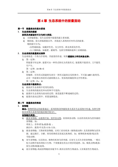 生态学重点(6-8章)