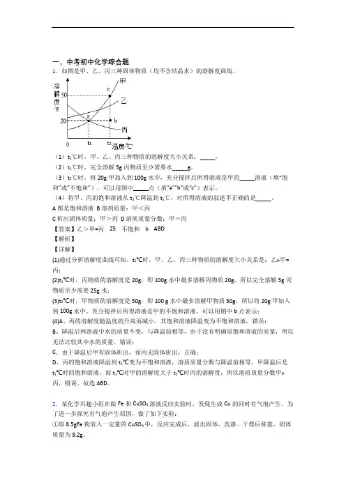 2020-2021培优易错试卷综合题辅导专题训练含答案解析
