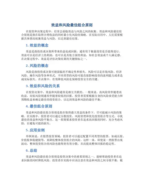 效益和风险最佳组合原则