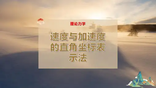 速度与加速度的直角坐标表示法