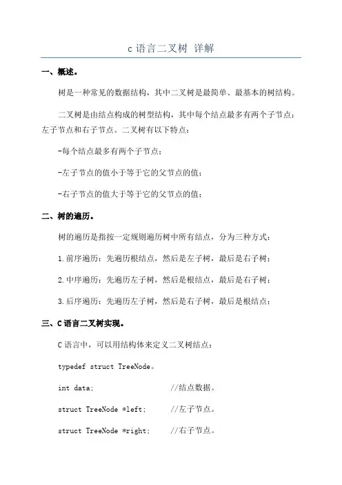 c语言二叉树 详解