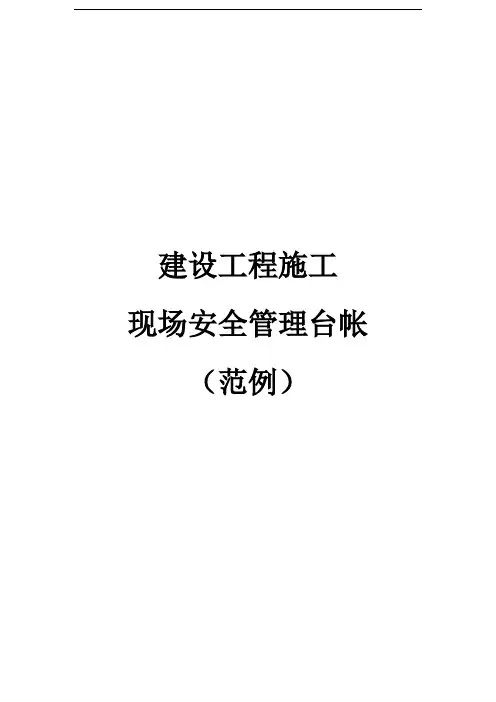建设工程施工现场安全管理台帐(范例)