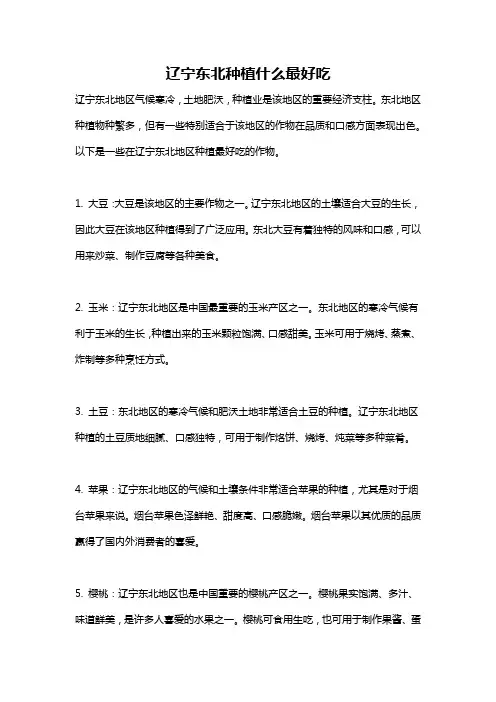 辽宁东北种植什么最好吃
