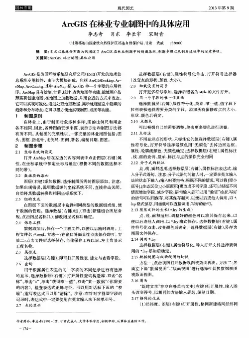 ArcGIS在林业专业制图中的具体应用