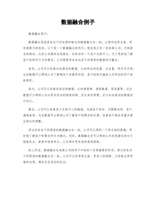 数据融合例子